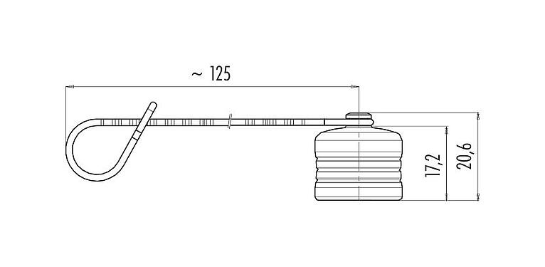 Desenho da escala 08 2605 000 001 - Push-Pull - tampa de proteção para conectores de cabos; série 440