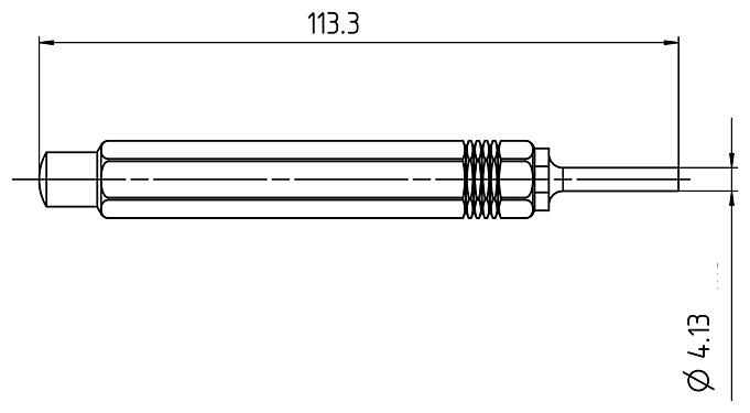 Maßzeichnung 66 0011 001 - Bajonett HEC - Lösewerkzeug für Powerkontakte; Serie 696