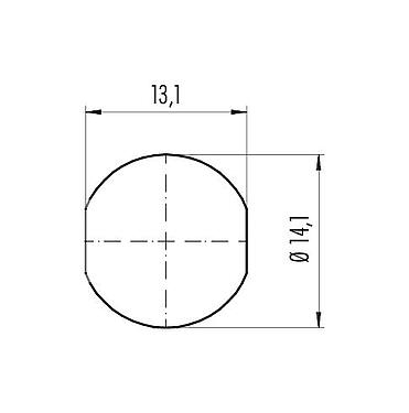 조립 샘플 09 4908 00 03 - 푸시풀 플랜지 리셉터클, 콘택트 렌즈: 3, 차폐 가능, 솔더, IP67