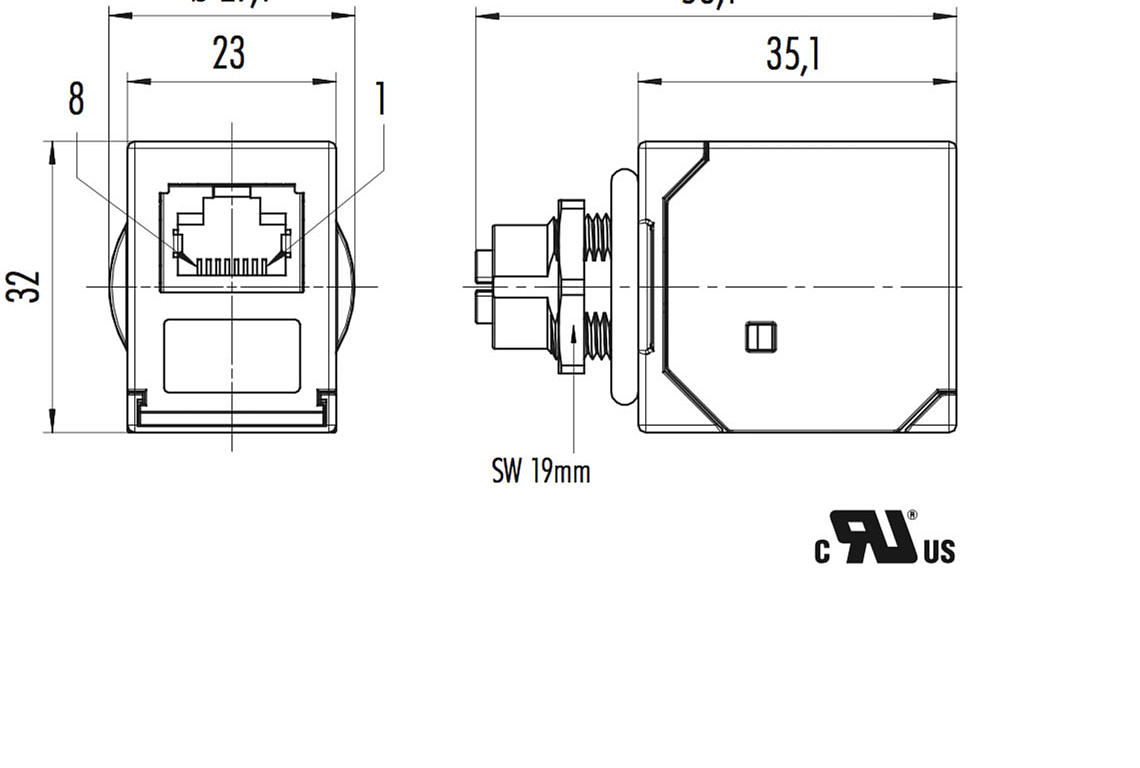 New product: M12 X-Coded Female Cable Connector on Adapter RJ45 and