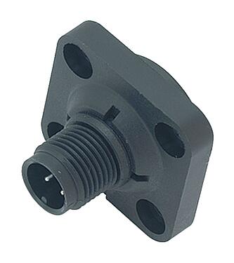 Illustration 09 0431 16 04 - M12 Square male panel mount connector, Contacts: 4, unshielded, solder, IP40, Square