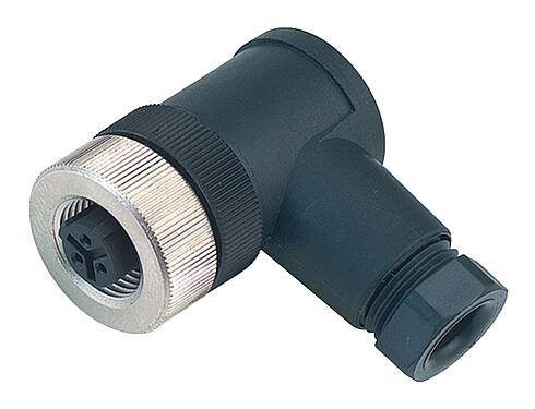 Illustrazione M12 Connettore angolare femmin, Numero poli: 2+PE, 4,0-6,0 mm, non schermato, morsetto a vite, IP67, UL