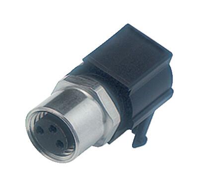 Illustration 99 3412 282 03 - M8 Female angled panel mount connector, Contacts: 3, unshielded, THR, IP67, UL