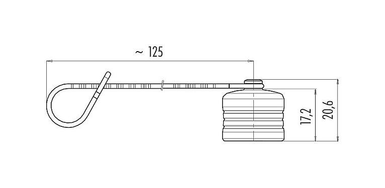 Dessin coté 08 2605 000 001 - Push-Pull - capuchon de protection pour les connecteurs de câbles ; série 440