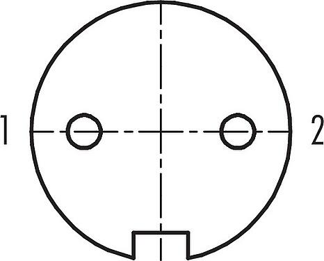 コンタクト配列(接続側) バヨネット メスケーブルコネクタ, 極数: 2, 6.0-8.0mm, 非シールド, はんだ, IP40