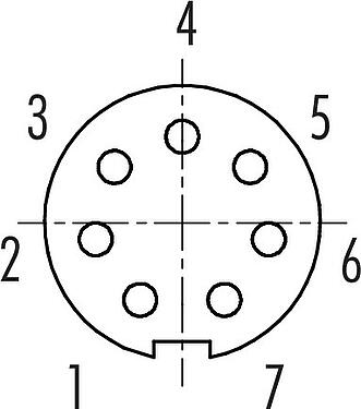 Sắp xếp liên hệ (phía kết nối) Lưỡi lê Ổ cắm gắn bảng, Số lượng cực : 7, không có chống nhiễu, hàn, IP40, M10x0,75, Gắn phía trước