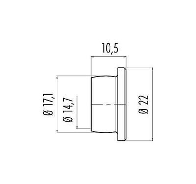 Scale drawing 08 2603 000 000 - Push-Pull - protective cap for flange connectors; Series 440