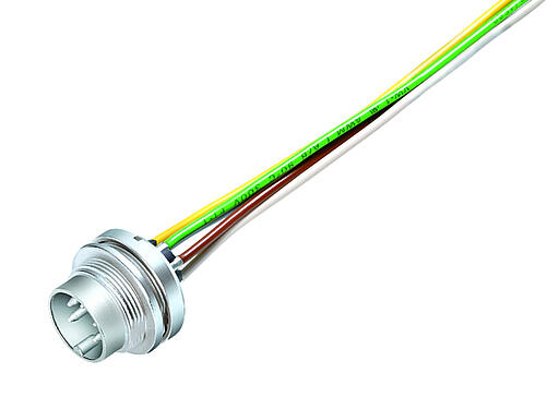 Illustration 09 0473 702 08 - M16 Male panel mount connector, Contacts: 8 (08-a), unshielded, single wires, IP40