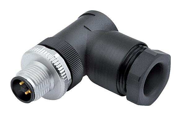 Illustratie M12 Male haakse connector, aantal polen: 4, 8,0-10,0 mm, onafgeschermd, schroefklem, IP67, UL 2238, VDE