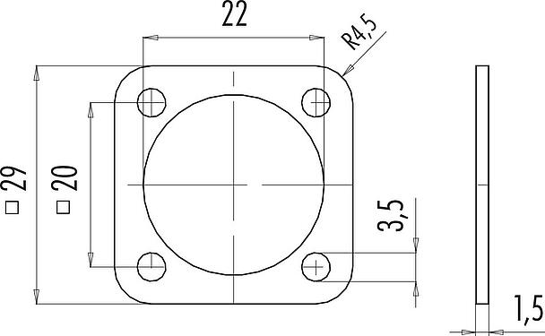 Dessin coté Joint, pour embase mâle pour appareils