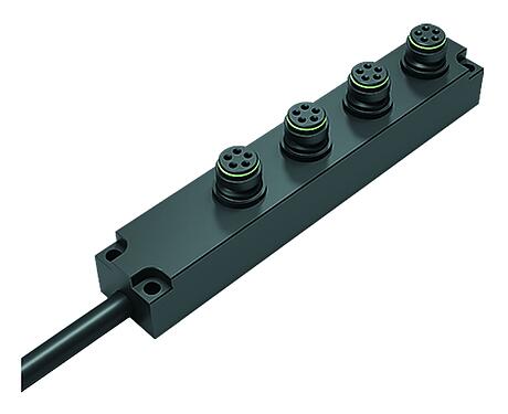 Illustration 72 9138 500 04 - Snap-In 4-way distributor, Contacts: 5, unshielded, moulded on the cable, IP67, 5 x 0.75 mm²