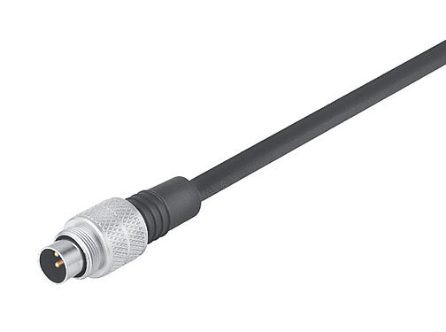 Abbildung 79 1461 212 08 - M9 IP67 Kabelstecker, Polzahl: 8, ungeschirmt, am Kabel angespritzt, IP67, PUR, schwarz, 8 x 0,14 mm², 2 m