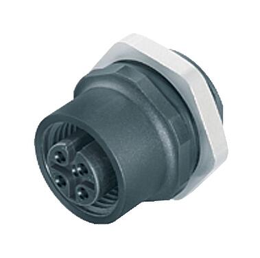Illustration M12 Embase femelle, Contacts: 8, non blindé, souder, IP67, UL 2238, PG 9, Montage frontal