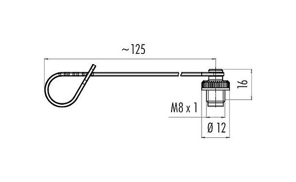 Desenho da escala 08 2841 000 000 - M8 / AS-Interface - Tampa de proteção para soquete de cabo; Série 718/772/775/768