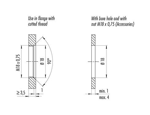 Muestra de montaje 99 4172 00 08 - M16 Conector de cable hembra, Número de contactos: 8, 5,5-9,0 mm, blindable, IDC, IP67