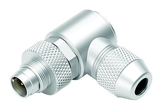 插图 M9 弯角针头电缆连接器, 极数: 4, 3.5-5.0mm, 可接屏蔽, 焊接, IP67