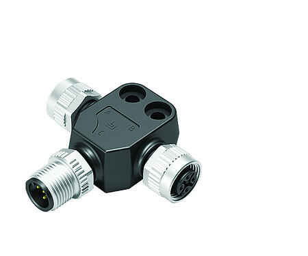 Illustration 79 5256 190 05 - M12 Twin distributor, T-distributor, male M12x1 - 2 female M12x1, Contacts: 5, unshielded, pluggable, IP68, UL