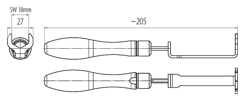 Disegno in scala Chiave di montaggio