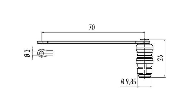 Desenho da escala 08 2839 000 000 - Snap-In IP67 - tampa protetora para tampão de flange; série 620
