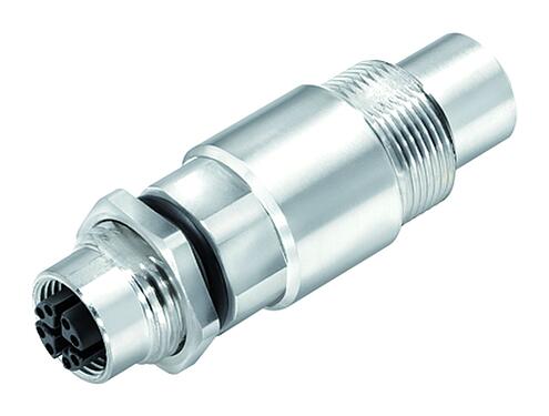 Illustratie M12 Doorvoer voor schakelkast, aantal polen: 8, afgeschermd, stekerbaar, IP67, UL, Achterwandmontage