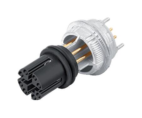 Illustratie M12 Contactinzetstuk, aantal polen: 8, schermbaar, THT, IP67, UL