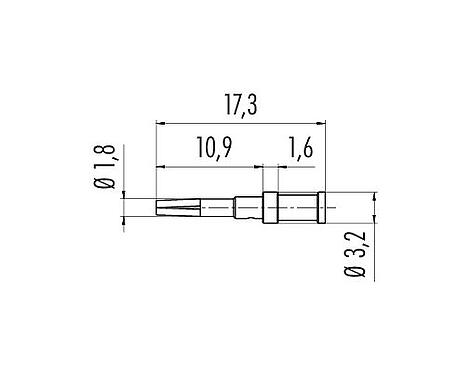 Масштабный чертеж 61 1155 146 - M12-A/B/D/K/L/S/T/US/X - гнездовой контакт, 100 шт.; серия 713/715/763/766/813/814/815/825/866/876