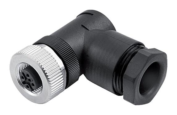Illustration 99 0436 58 05 - M12 Female angled connector, Contacts: 5, 8.0-10.0 mm, unshielded, screw clamp, IP67, UL, VDE, for the power supply
