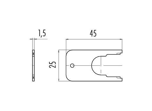 Desenho da escala 07 0010 010 - M16 IP67 - chave de montagem para conectores de flange; série 423/425/678/723