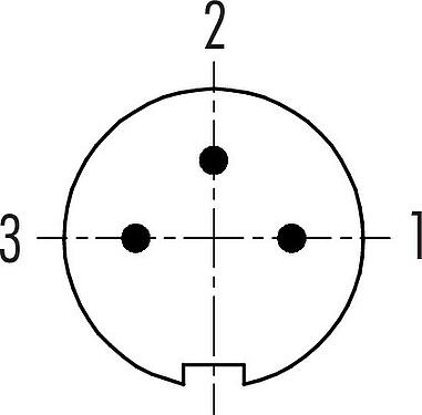 Polbild (Steckseite) Bajonett Kabelstecker, Polzahl: 3, 4,0-5,0 mm, ungeschirmt, löten, IP40