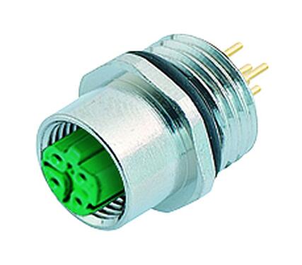 Illustration 86 0136 0000 00404 - M12 Female panel mount connector, Contacts: 4, unshielded, THT, IP67, UL, PG 9