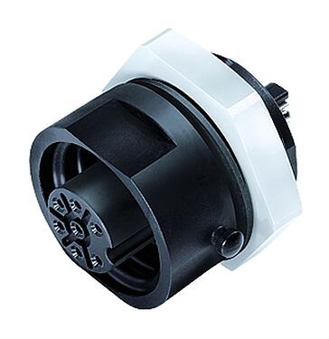 Illustration 09 4220 150 07 - RD24 Female panel mount connector, Contacts: 6+PE, unshielded, screw clamp, IP67, UL, ESTI+, VDE, central fixing