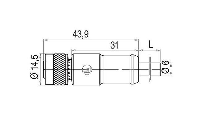 Scale drawing 79 3490 480 12 - Number of poles: 12, cable socket M12, for M5, 4/8-way distributor, cable length 5 m