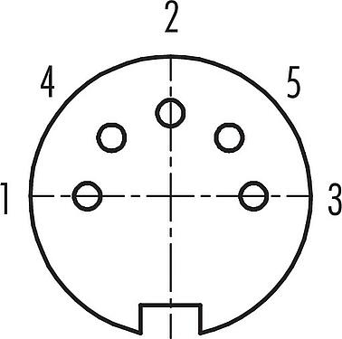 联系安排 (外掛程式側) M16 孔头法兰座, 极数: 5 (05-b), 非屏蔽, 焊接, IP40, M18x0,75, 後壁安裝