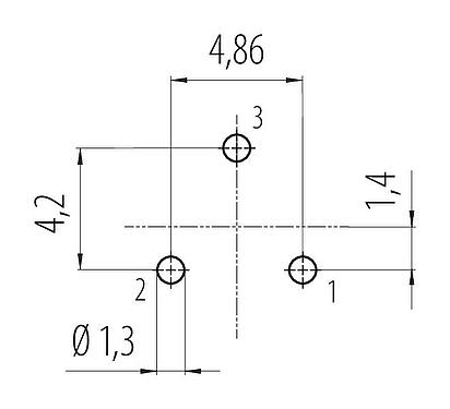 Bố trí dây dẫn Snap-In Ổ cắm gắn bảng, Số lượng cực : 3, không có chống nhiễu, THT, IP67, M12x1,0, Gắn phía trước