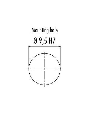 Montagevoorbeeld M12 Male chassideel, aantal polen: 2+PE, onafgeschermd, soldeer, IP67, UL