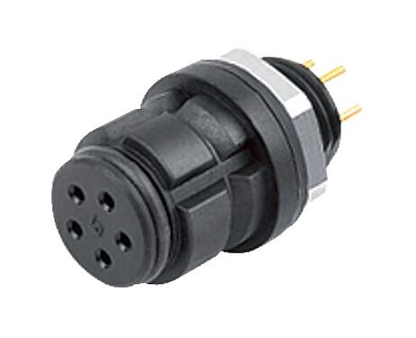 Illustration 99 9212 090 04 - Snap-In IP67 Female panel mount connector, Contacts: 4, unshielded, THT, IP67
