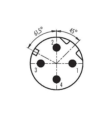 Contactconfiguratie (aansluitzijde) 99 3729 810 04 - M12 Kabelstekker, aantal polen: 4, 6,0-8,0 mm, schermbaar, schroefklem, IP67, UL