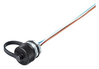 M12 Flanschstecker, Polzahl: 4, ungeschirmt, Litzen, IP68/IP69K, M16x1,5, Frontmontage, für Outdoor Anwendungen, UV-Beständig, vergossen