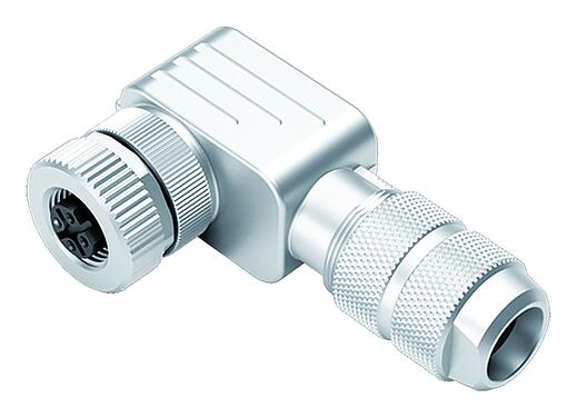 Illustratie M12 Female haakse connector, aantal polen: 4, 5,0-8,0 mm, schermbaar, krimpen (krimpcontacten dienen afzonderlijk te worden besteld), IP67, UL 2238