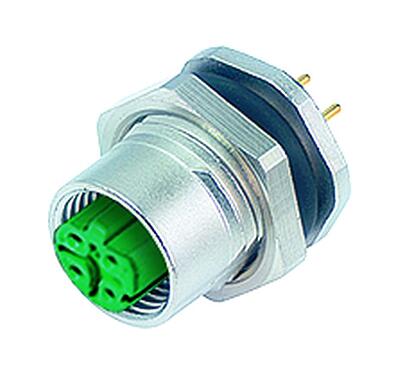 일러스트 M12 플랜지 리셉터클, 콘택트 렌즈: 4, 차폐되지 않음, THT, IP67, UL 2238, PG 9, 후면 월 마운팅