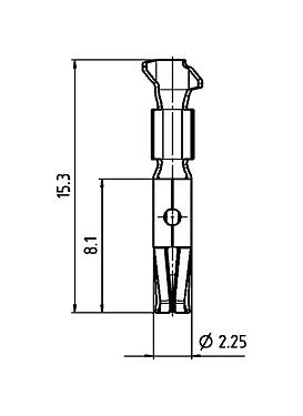 Desenho da escala 61 0798 085 00 - M16 IP40 / M16 IP67 / Bayonet HEC - Contacto de encaixe, 50 pcs. simples; Série 423/425/581/680/682/696/723