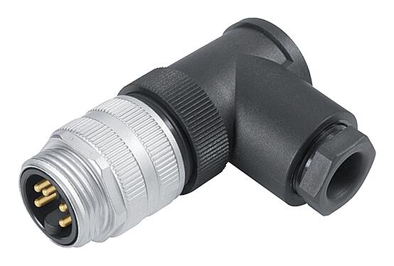 Illustratie 7/8" Male haakse connector, aantal polen: 4+PE, 8,0-10,0 mm, onafgeschermd, schroefklem, IP67, UL 2238, VDE