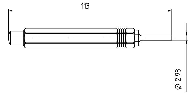 Desenho da escala 66 0004 001 - RD24 / baioneta HEC / M12-A/B/D - ferramenta de liberação para contato de sinal; série 692/693/696/713/713/715/763/766/813/814/814/815/825/866/876