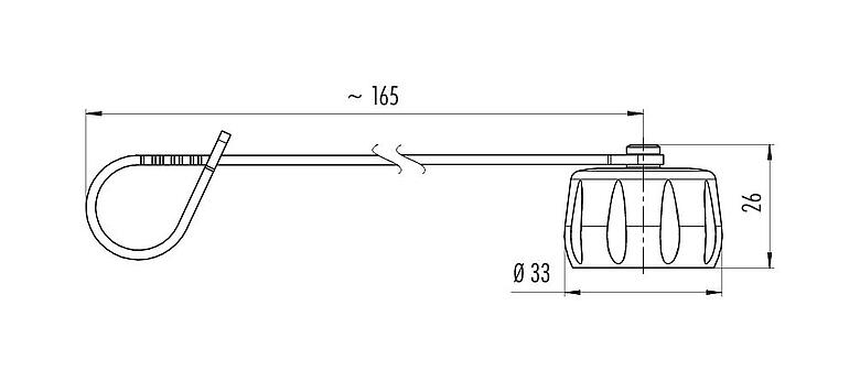Dibujo a escala 08 3107 000 000 - Bayoneta HEC - tapa protectora para el conector del cable; serie 696