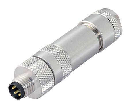 Illustration M8 Connecteur mâle, Contacts: 4, 4,0-5,5 mm, blindable, pince à visser, IP67, UL 2238, ressort à iris