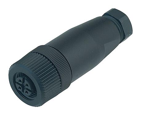 Illustration M12 Female cable connector, Contacts: 4, 6.0-8.0 mm, unshielded, screw clamp, IP67, UL 2238