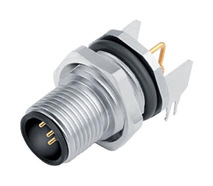Abbildung M12 Flanschstecker, Polzahl: 4, schirmbar, THT, IP68, UL 2238, PG 9, Rückwandmontage, vergossen