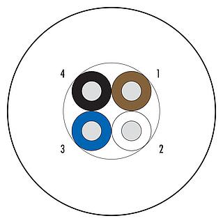 Cáp, Số lượng cực : 4 dây, không có chống nhiễu, mặc định, PVC, màu xám, 4x0,34mm², 100m