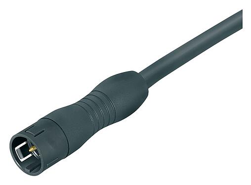 Abbildung 77 6405 0000 50003-0200 - Snap-In Kabelstecker, Polzahl: 3, ungeschirmt, am Kabel angespritzt, IP67, UL, PUR, schwarz, 3 x 0,75 mm², 2 m