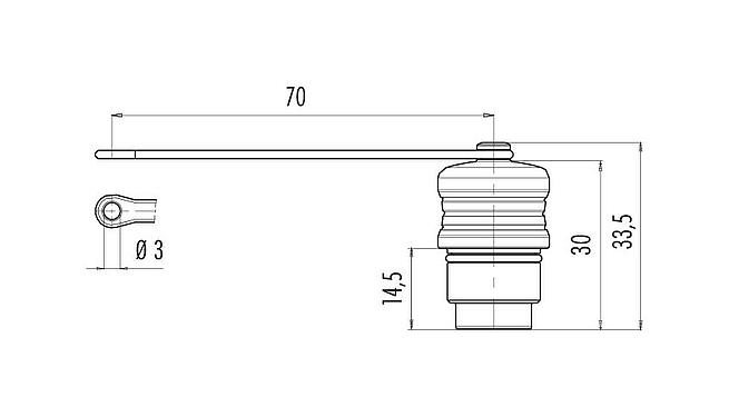 Méretarányos rajz 08 2604 000 001 - Push-Pull - protective cap for flange connectors